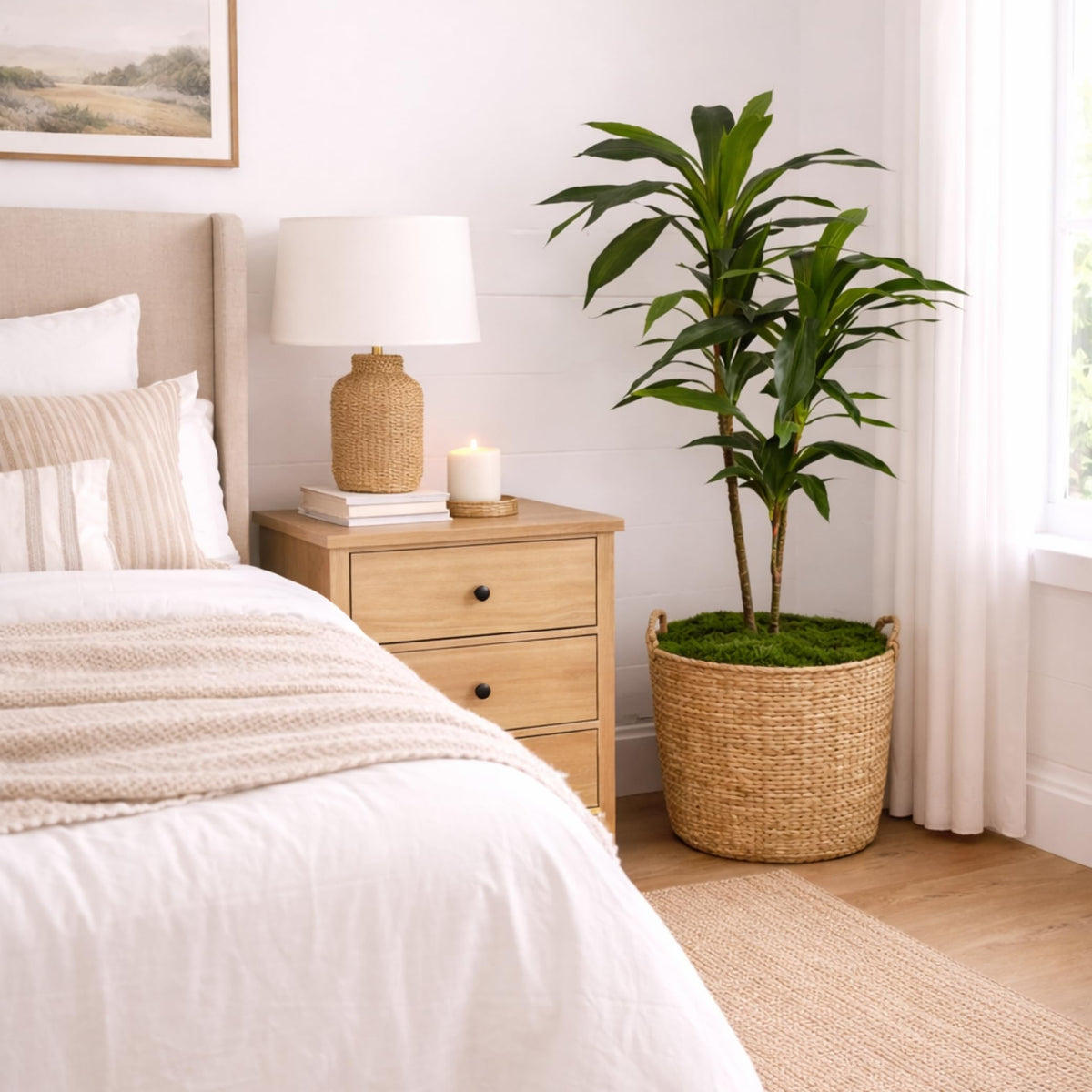 Nearly Natural 48 in Artificial Dracaena Real Touch Plant with Pot