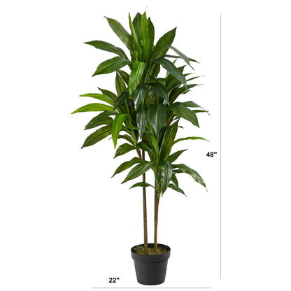 Nearly Natural 48 in Artificial Dracaena Real Touch Plant with Pot
