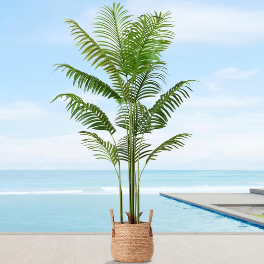 VGOBLO 5.5FT Fake Palm Tree Artificial Plant Faux Tall Palm Tree in Pot