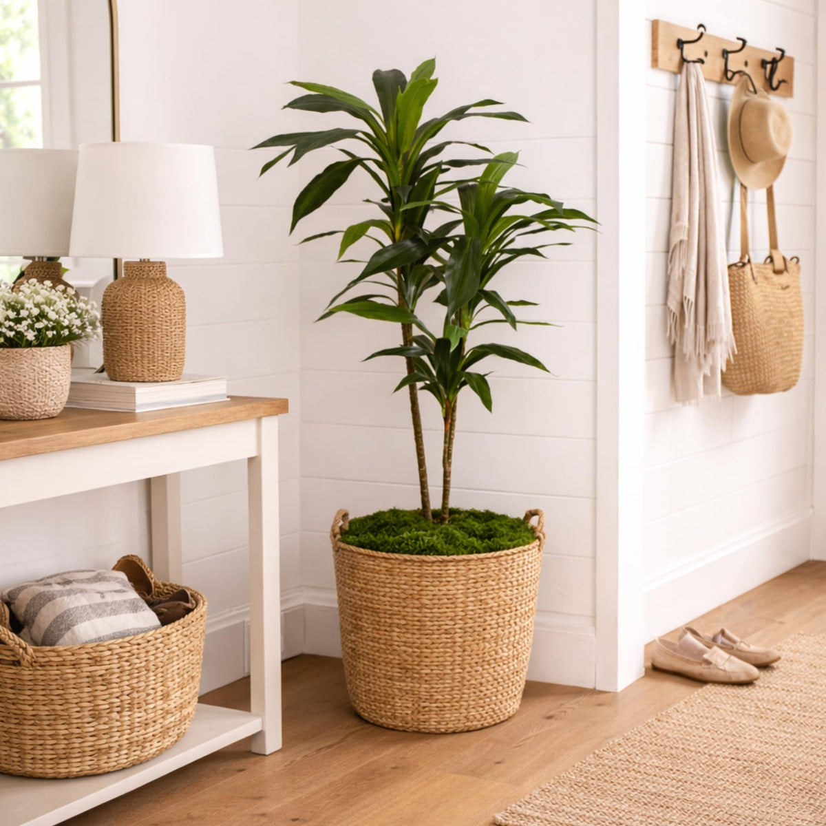 Nearly Natural 48 in Artificial Dracaena Real Touch Plant with Pot