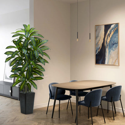 TNGGNT Artificial Dracaena Tree: 5FT Fake Plants Silk Faux Trees（Black Pot）