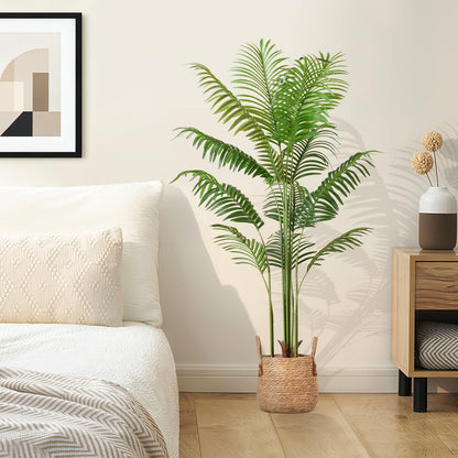 VGOBLO 5.5FT Fake Palm Tree Artificial Plant Faux Tall Palm Tree in Pot